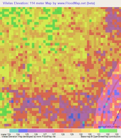 Vilelas,Argentina Elevation Map