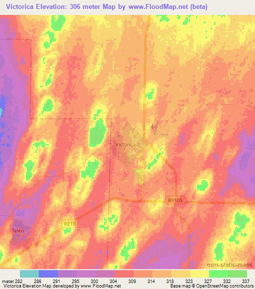 Victorica,Argentina Elevation Map