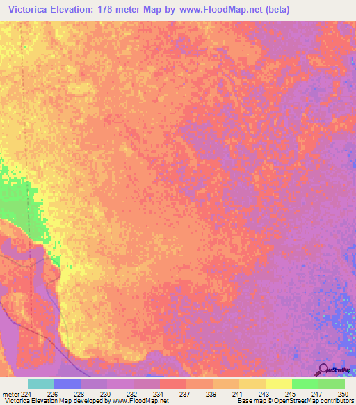 Victorica,Argentina Elevation Map
