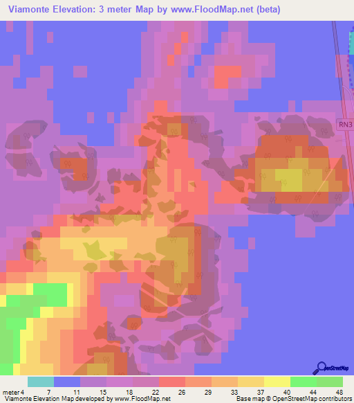Viamonte,Argentina Elevation Map