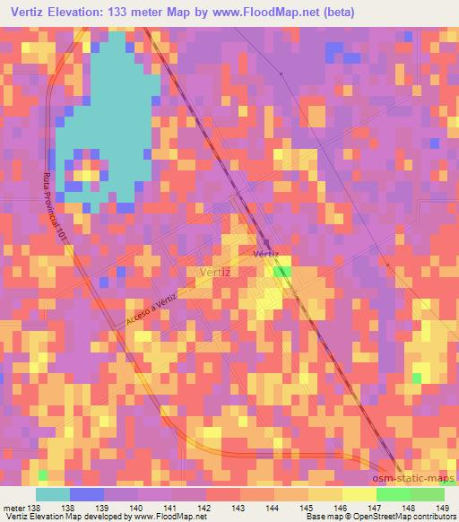 Vertiz,Argentina Elevation Map