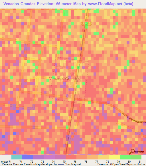 Venados Grandes,Argentina Elevation Map
