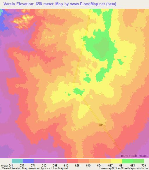 Varela,Argentina Elevation Map