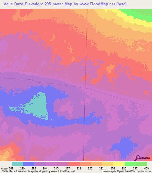 Valle Daza,Argentina Elevation Map