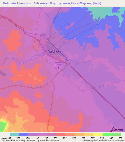 Valcheta,Argentina Elevation Map