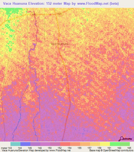 Vaca Huanuna,Argentina Elevation Map