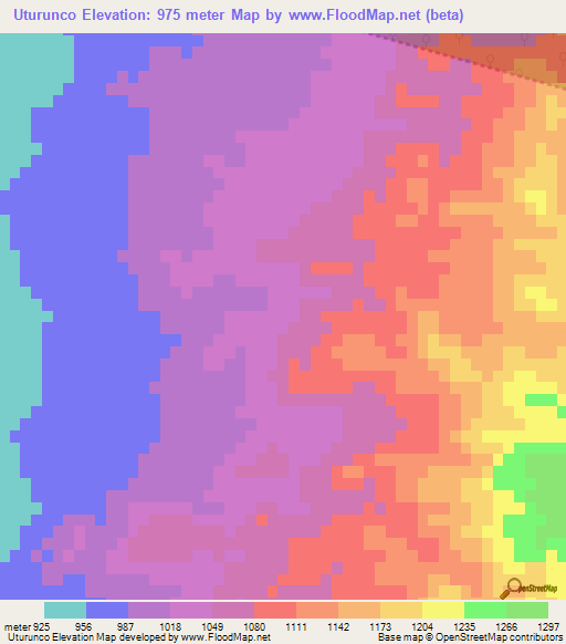 Uturunco,Argentina Elevation Map