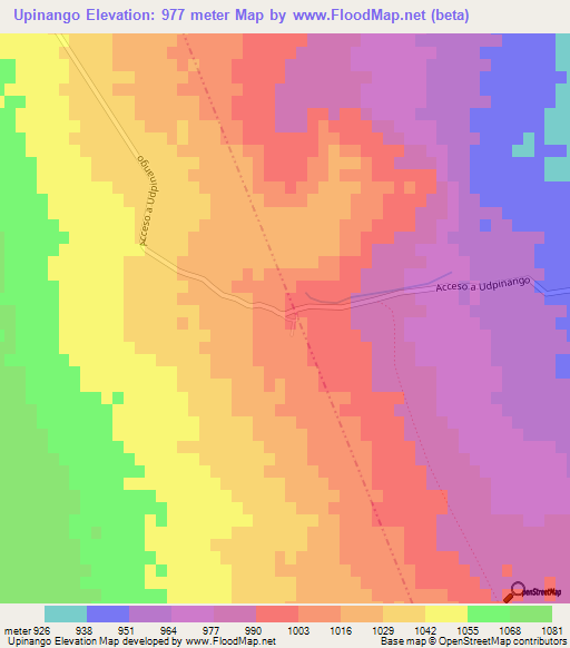Upinango,Argentina Elevation Map