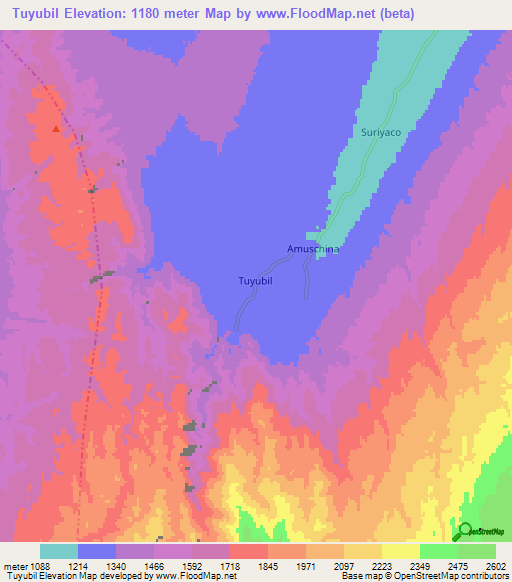 Tuyubil,Argentina Elevation Map