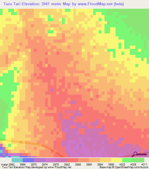 Turu Tari,Argentina Elevation Map
