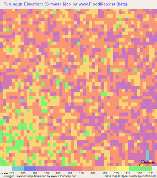 Turungun,Argentina Elevation Map