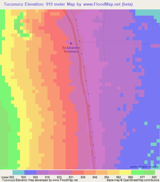 Tucunuco,Argentina Elevation Map
