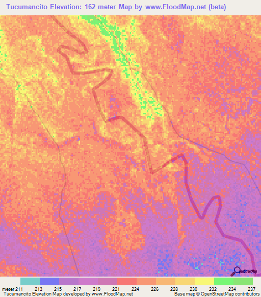 Tucumancito,Argentina Elevation Map