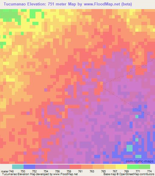 Tucumanao,Argentina Elevation Map