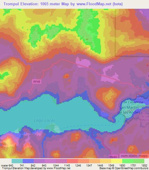 Trompul,Argentina Elevation Map
