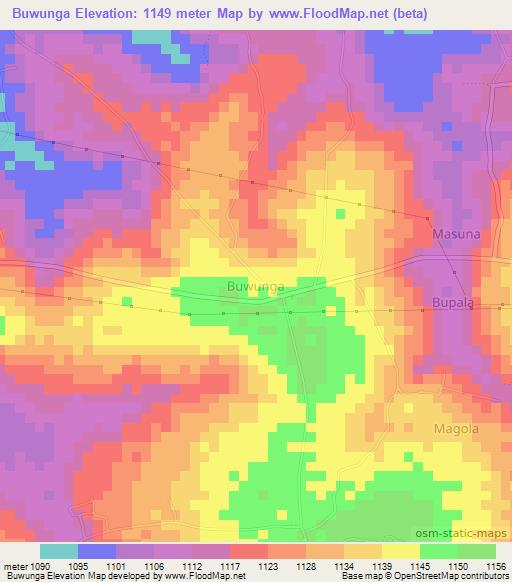 Buwunga,Uganda Elevation Map