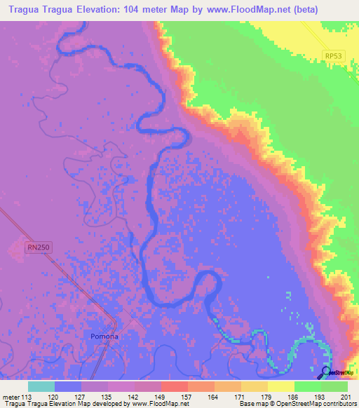 Tragua Tragua,Argentina Elevation Map