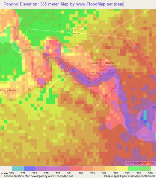Tonono,Argentina Elevation Map