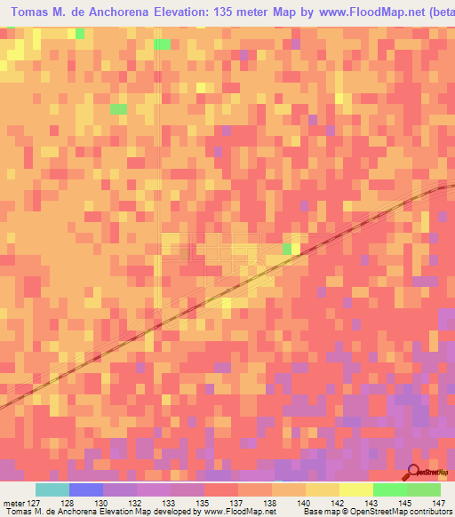 Tomas M. de Anchorena,Argentina Elevation Map