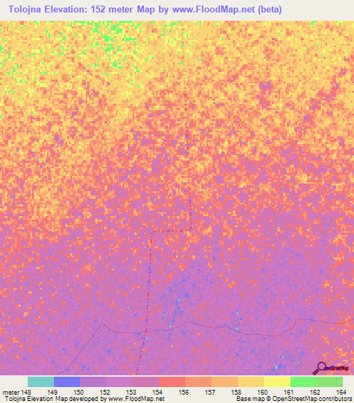 Tolojna,Argentina Elevation Map