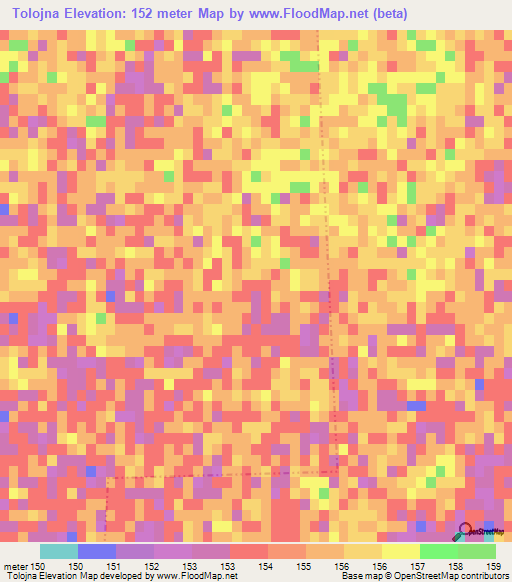 Tolojna,Argentina Elevation Map