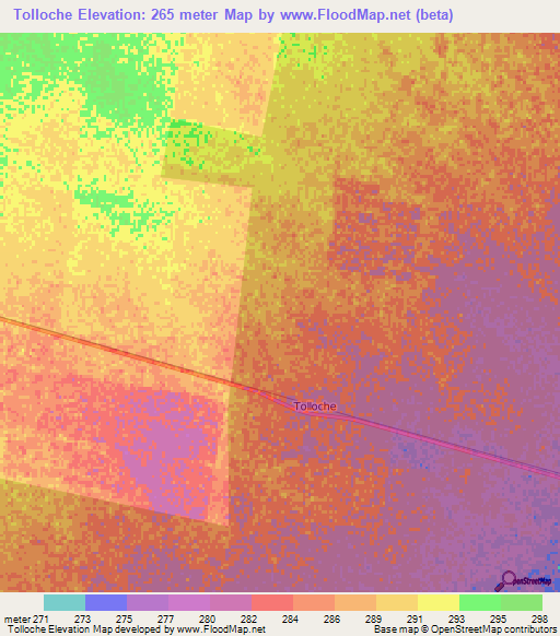Tolloche,Argentina Elevation Map