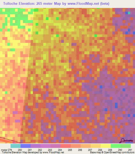 Tolloche,Argentina Elevation Map
