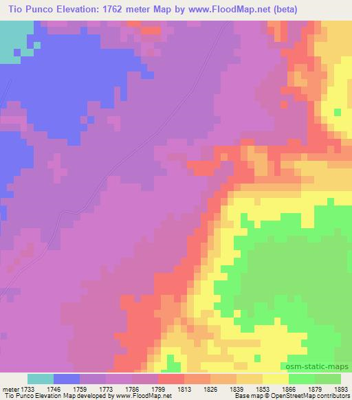 Tio Punco,Argentina Elevation Map