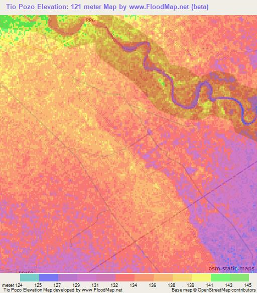 Tio Pozo,Argentina Elevation Map