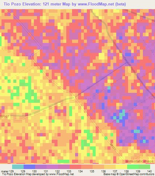 Tio Pozo,Argentina Elevation Map