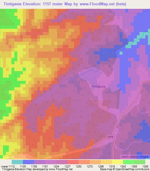Tintigasta,Argentina Elevation Map