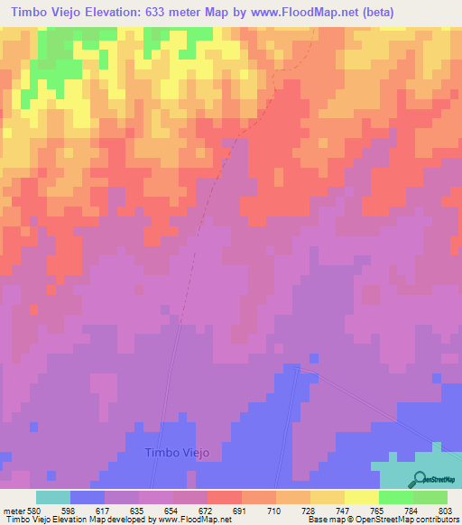 Timbo Viejo,Argentina Elevation Map