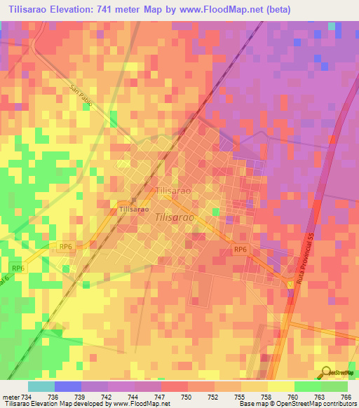 Tilisarao,Argentina Elevation Map