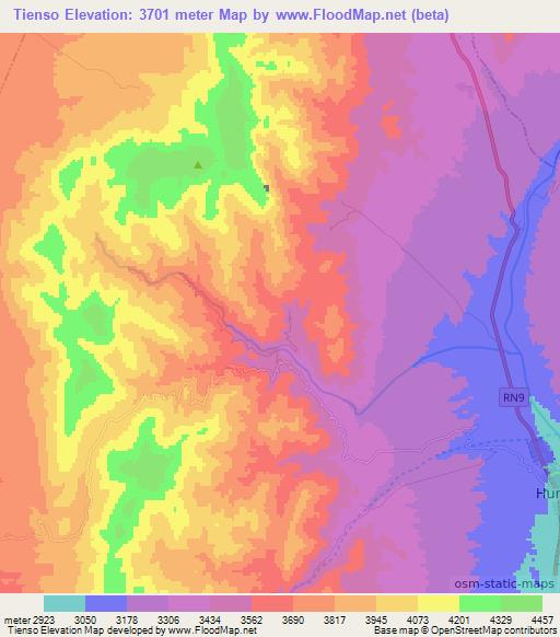 Tienso,Argentina Elevation Map