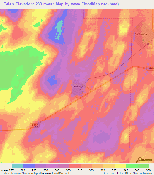 Telen,Argentina Elevation Map
