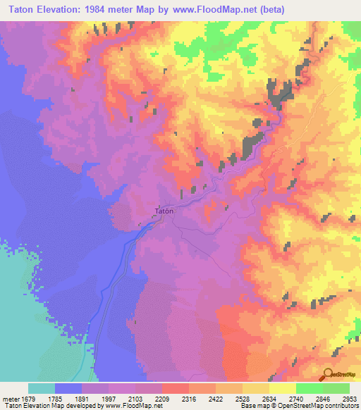 Taton,Argentina Elevation Map