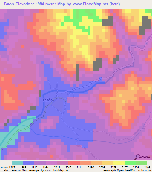 Taton,Argentina Elevation Map