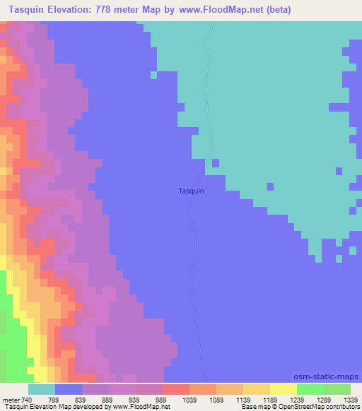 Tasquin,Argentina Elevation Map