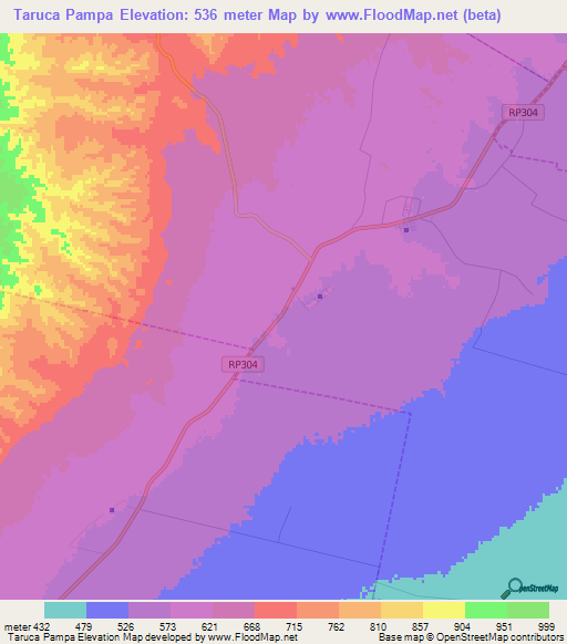 Taruca Pampa,Argentina Elevation Map
