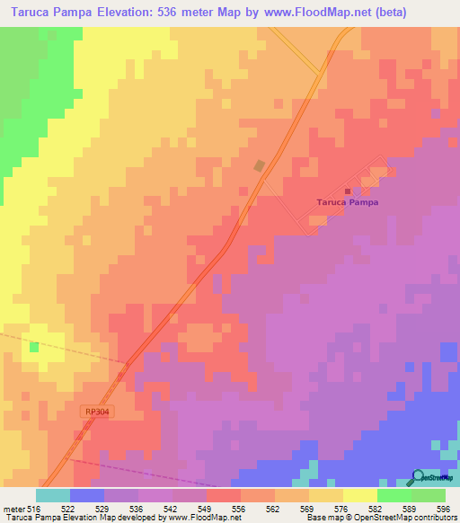 Taruca Pampa,Argentina Elevation Map