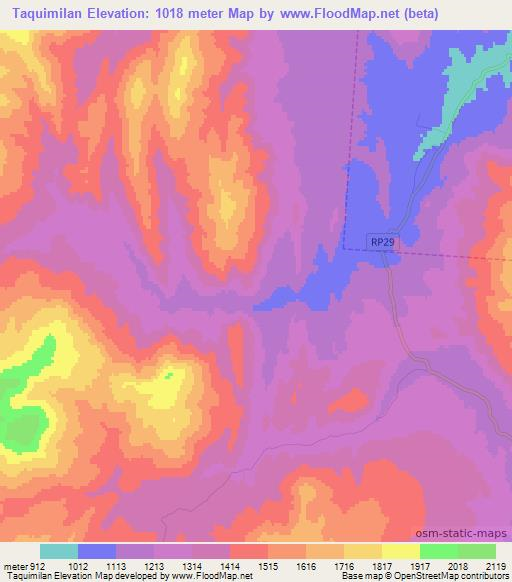 Taquimilan,Argentina Elevation Map