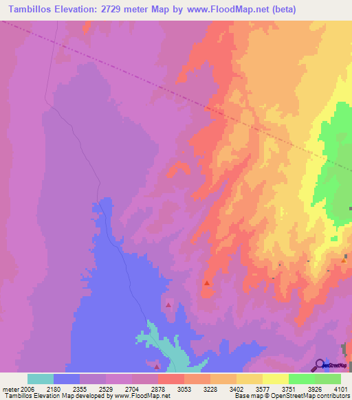 Tambillos,Argentina Elevation Map
