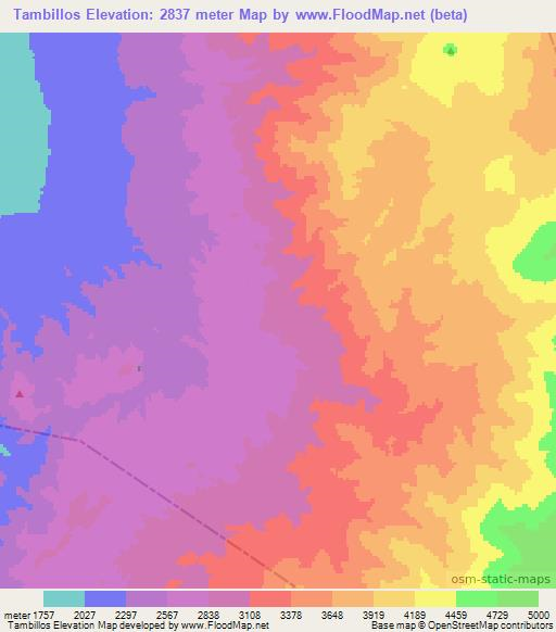 Tambillos,Argentina Elevation Map