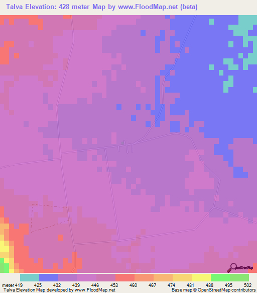 Talva,Argentina Elevation Map