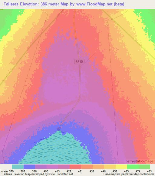 Talleres,Argentina Elevation Map