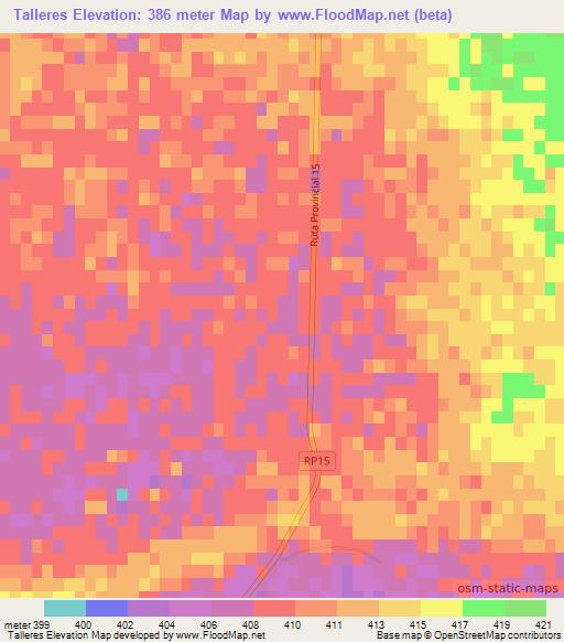 Talleres,Argentina Elevation Map
