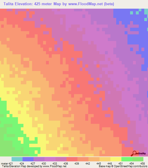 Talita,Argentina Elevation Map