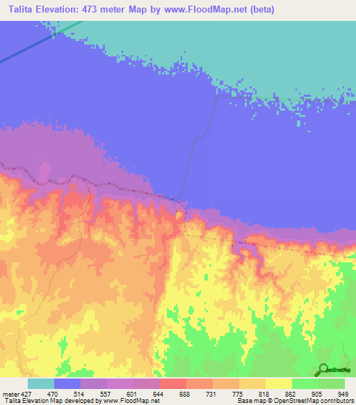 Talita,Argentina Elevation Map