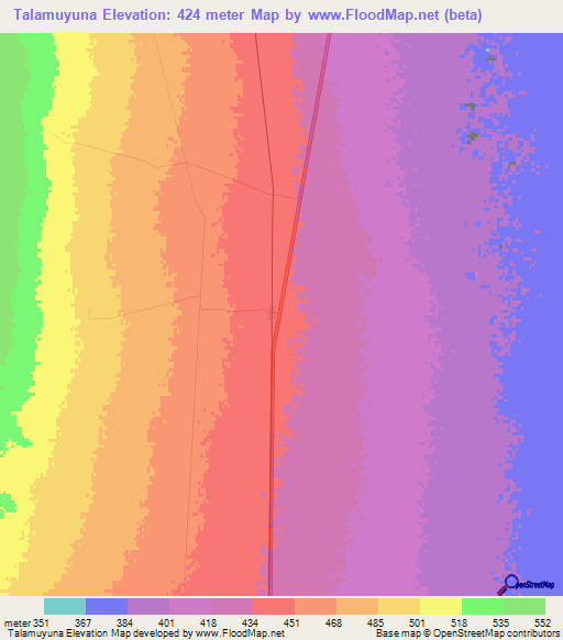 Talamuyuna,Argentina Elevation Map