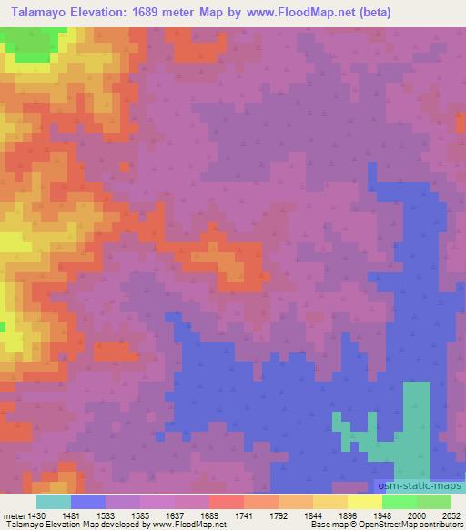 Talamayo,Argentina Elevation Map